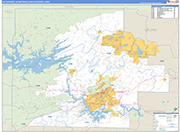 Hot Springs Metro Area Wall Map Basic Style